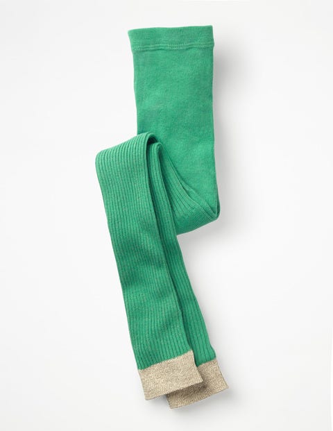 Ribbed Footless Tights - Jungle Green Ribbed Footless Tights - Jungle Green