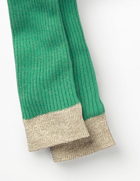 Ribbed Footless Tights - Jungle Green Ribbed Footless Tights - Jungle Green