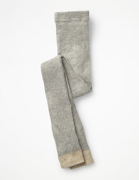 Ribbed Footless Tights - Grey Marl Ribbed Footless Tights - Grey Marl
