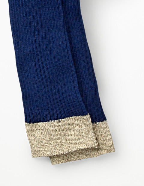 Ribbed Footless Tights - Starboard Blue Ribbed Footless Tights - Starboard Blue
