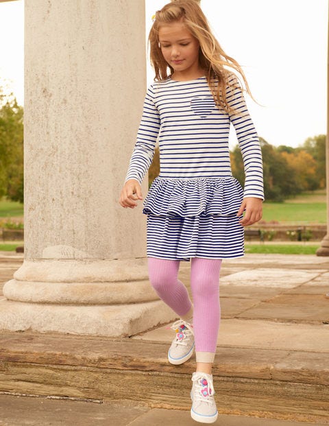Ribbed Footless Tights - Lilac Pink Ribbed Footless Tights - Lilac Pink