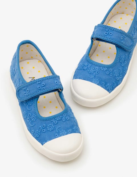Canvas Mary Janes - Elizabethan Blue Canvas Mary Janes - Elizabethan Blue