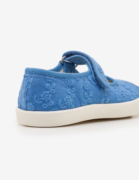 Canvas Mary Janes - Elizabethan Blue Canvas Mary Janes - Elizabethan Blue