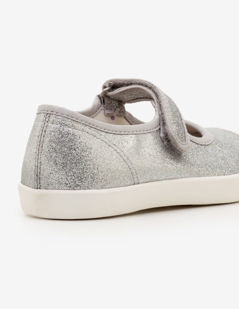 Spangenschuhe Aus Leinen - Silber-Metallic Spangenschuhe Aus Leinen - Silber-Metallic