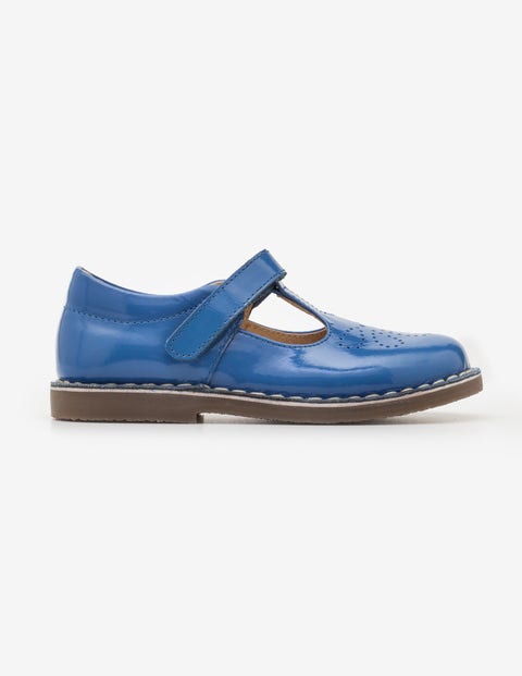 Leather T-Bar Flats - Elizabethan Blue Leather T-Bar Flats - Elizabethan Blue