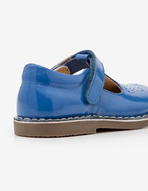 Leather T-Bar Flats - Elizabethan Blue Leather T-Bar Flats - Elizabethan Blue