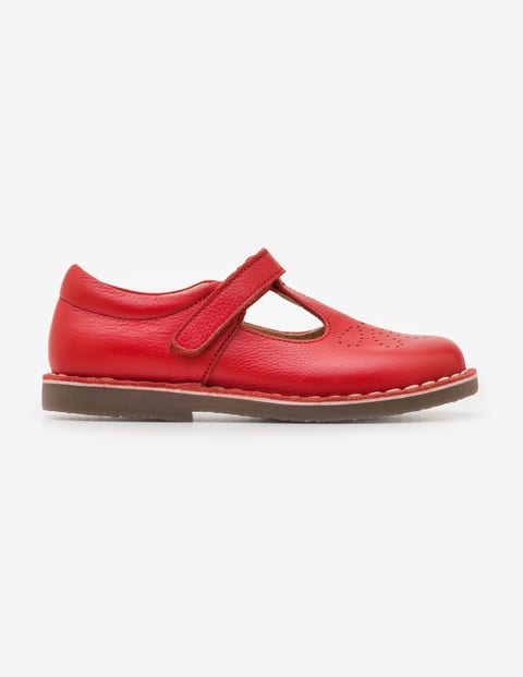 Leather T-Bar Flats - Beam Red Leather T-Bar Flats - Beam Red