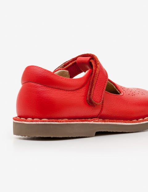Leather T-Bar Flats - Beam Red Leather T-Bar Flats - Beam Red