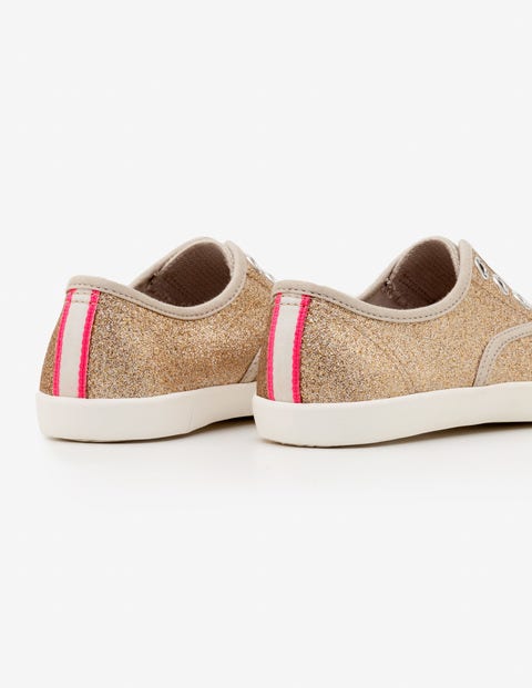 Laceless Canvas Shoes - Gold Glitter Laceless Canvas Shoes - Gold Glitter