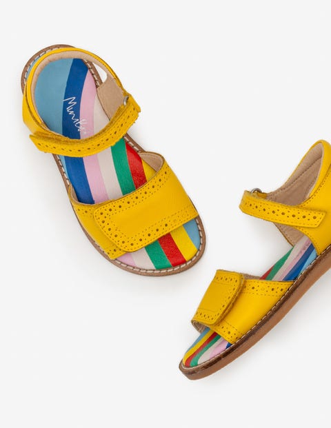 Leather Padded Sandals - Sunshine Yellow Leather Padded Sandals - Sunshine Yellow