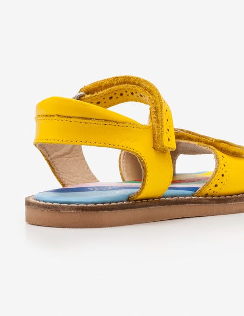 Leather Padded Sandals - Sunshine Yellow Leather Padded Sandals - Sunshine Yellow