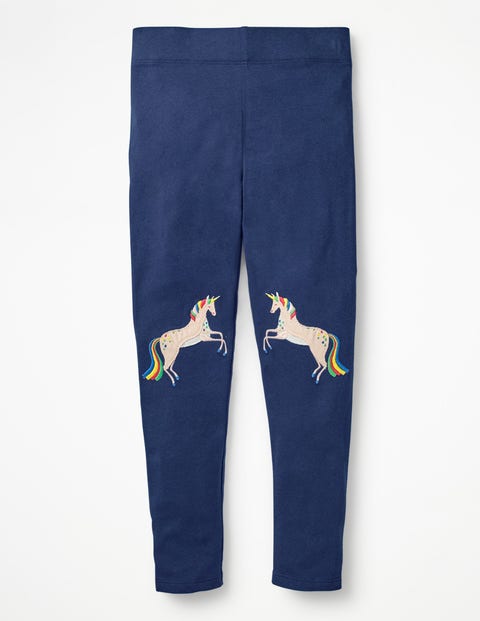 Leggings Mit Applikation - Segelblau, Einhörner Leggings Mit Applikation - Segelblau, Einhörner