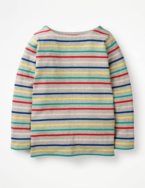 Breton T-Shirt - Grey Marl Rainbow Breton T-Shirt - Grey Marl Rainbow
