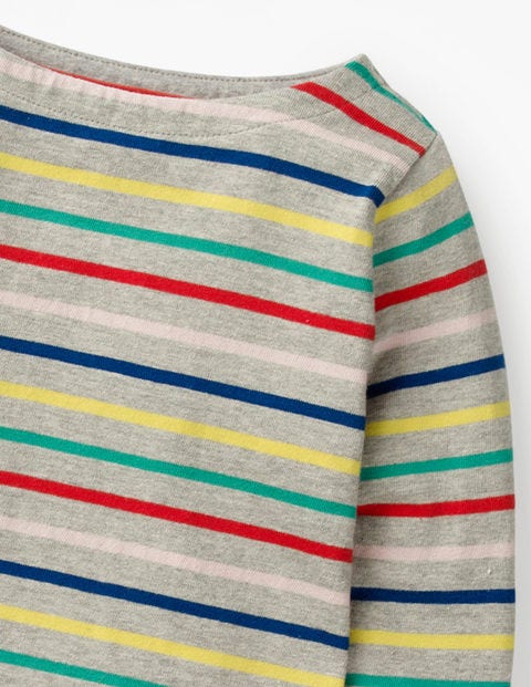 Breton T-Shirt - Grey Marl Rainbow Breton T-Shirt - Grey Marl Rainbow