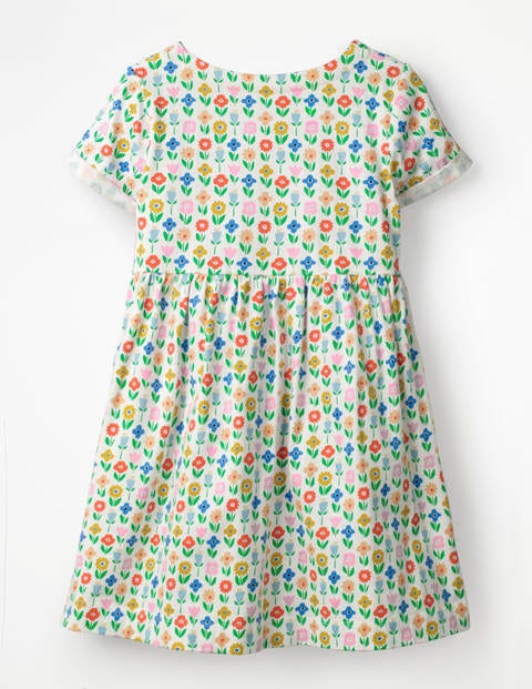 Fun Jersey Dress - Ivory Flower Patch Fun Jersey Dress - Ivory Flower Patch