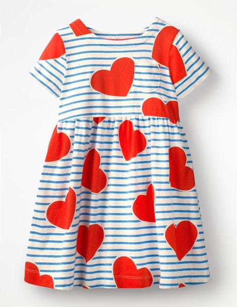 Fun Jersey Dress - Elizabethan Blue Stripe/Hearts Fun Jersey Dress - Elizabethan Blue Stripe/Hearts