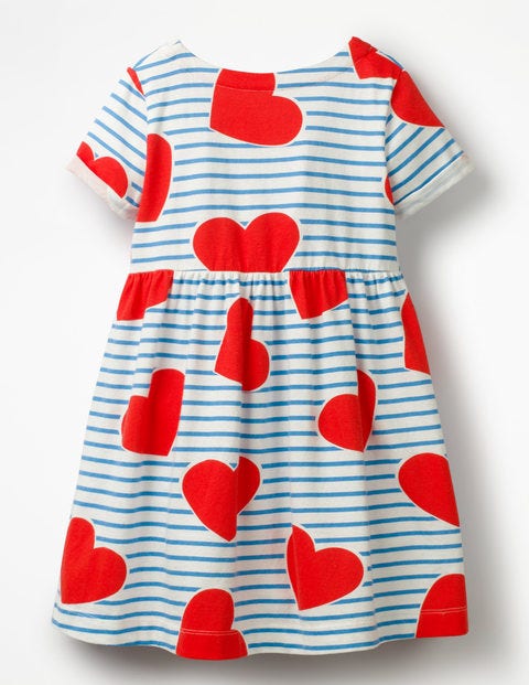 Fun Jersey Dress - Elizabethan Blue Stripe/Hearts Fun Jersey Dress - Elizabethan Blue Stripe/Hearts