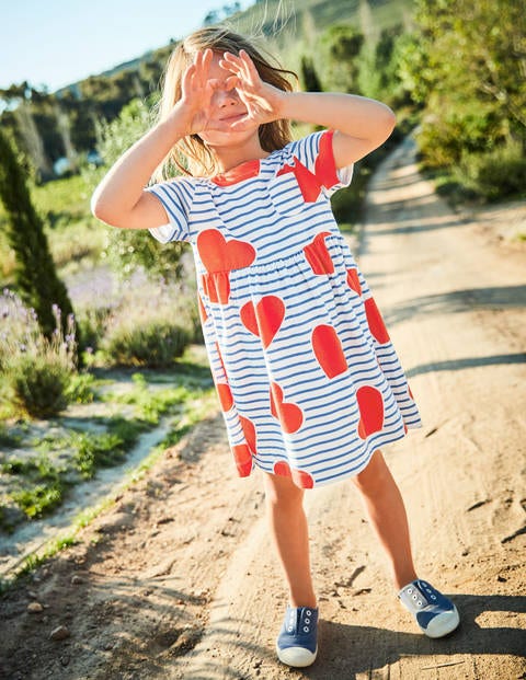 Fun Jersey Dress - Elizabethan Blue Stripe/Hearts Fun Jersey Dress - Elizabethan Blue Stripe/Hearts