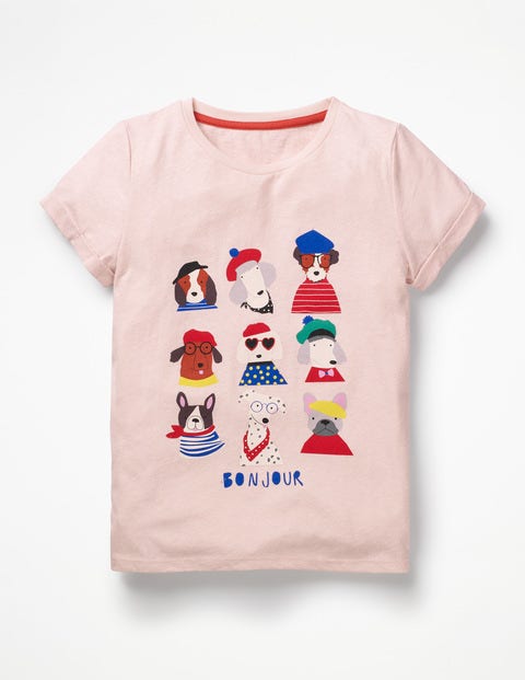 Fun Animal Printed T-Shirt - Parisian Pink Dogs Fun Animal Printed T-Shirt - Parisian Pink Dogs