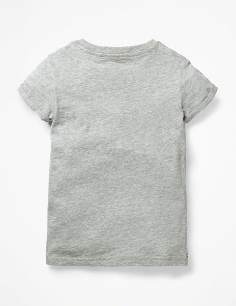 Foil Print T-Shirt - Grey Marl Foil Clouds Foil Print T-Shirt - Grey Marl Foil Clouds