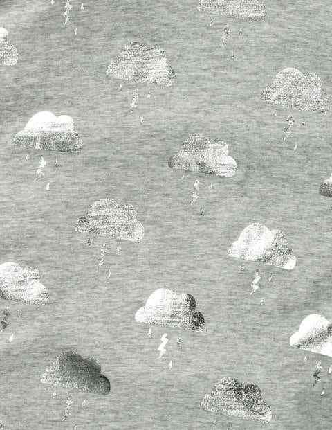 Foil Print T-Shirt - Grey Marl Foil Clouds Foil Print T-Shirt - Grey Marl Foil Clouds