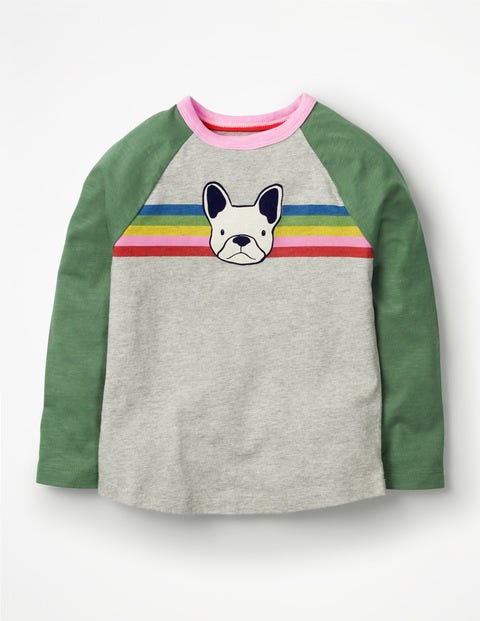 Animal Raglan T-Shirt - Grey Marl Dog Animal Raglan T-Shirt - Grey Marl Dog
