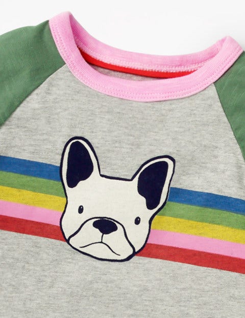 Animal Raglan T-Shirt - Grey Marl Dog Animal Raglan T-Shirt - Grey Marl Dog