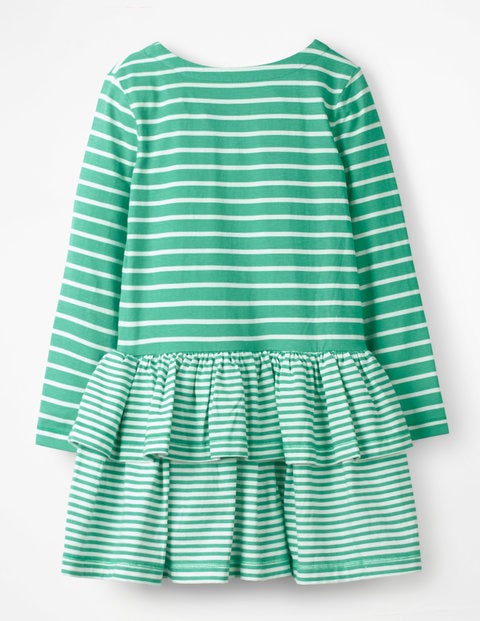 Stripy Jersey Dress - Jungle Green/Ivory Stripy Jersey Dress - Jungle Green/Ivory