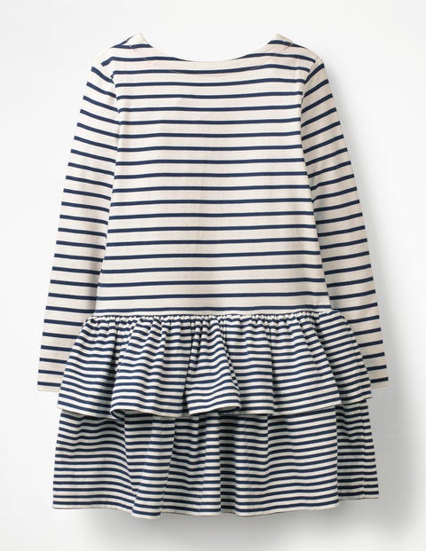 Stripy Jersey Dress - College Blue/Ivory Stripy Jersey Dress - College Blue/Ivory