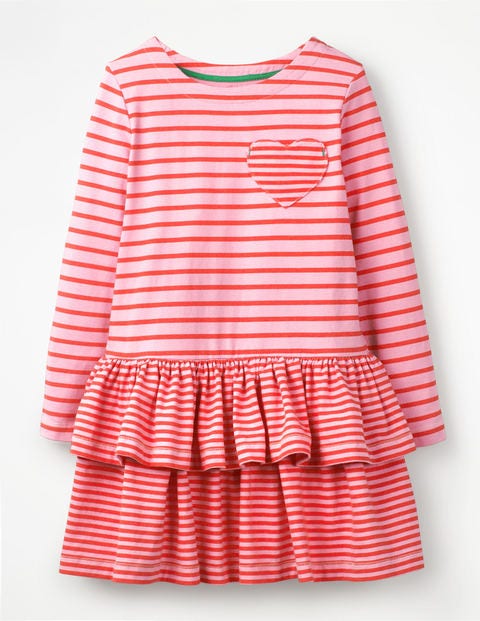 Stripy Jersey Dress - Parasol Pink/Red Stripy Jersey Dress - Parasol Pink/Red