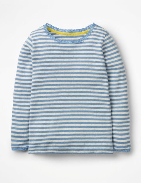 Supersoft Pointelle T-Shirt - Lake Blue/Ivory Supersoft Pointelle T-Shirt - Lake Blue/Ivory