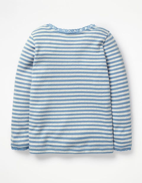 Supersoft Pointelle T-Shirt - Lake Blue/Ivory Supersoft Pointelle T-Shirt - Lake Blue/Ivory