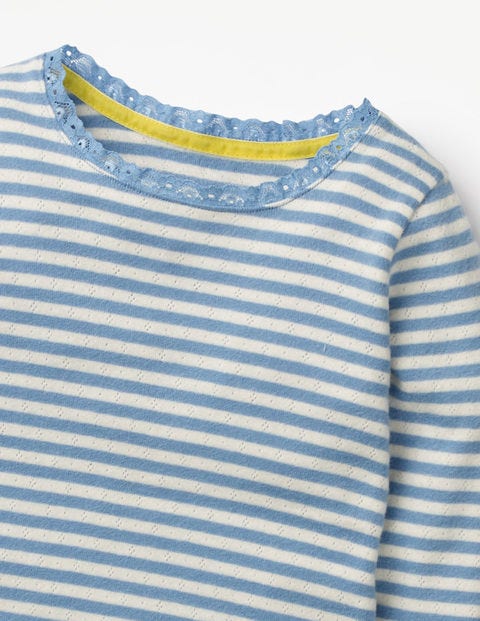 Supersoft Pointelle T-Shirt - Lake Blue/Ivory Supersoft Pointelle T-Shirt - Lake Blue/Ivory