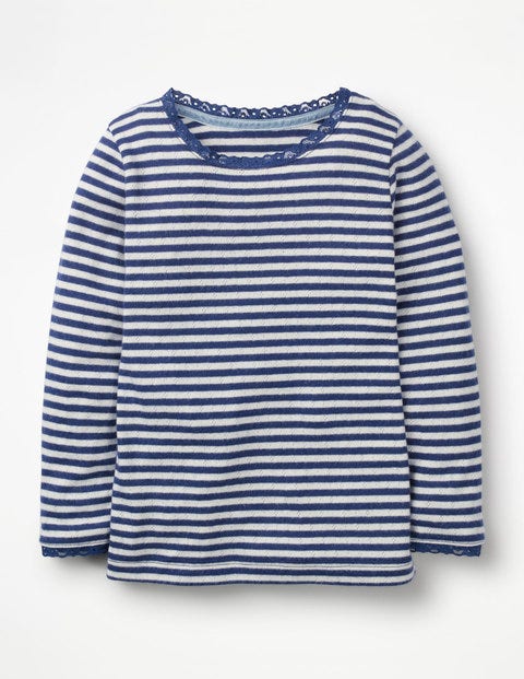 Supersoft Pointelle T-Shirt - Starboard Blue/Ecru Supersoft Pointelle T-Shirt - Starboard Blue/Ecru