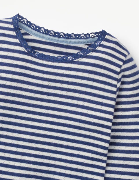 Supersoft Pointelle T-Shirt - Starboard Blue/Ecru Supersoft Pointelle T-Shirt - Starboard Blue/Ecru
