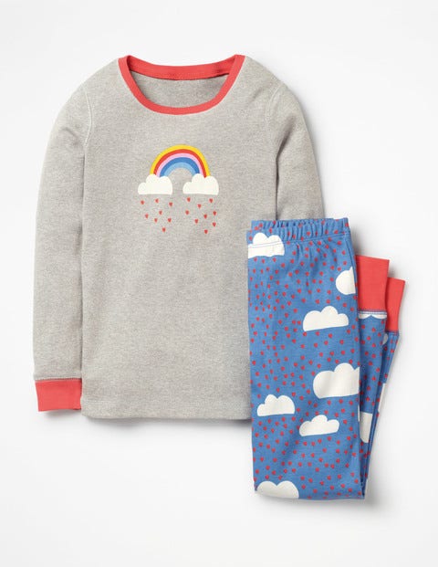 Pyjama Long Cosy - Motif Love Clouds bleu lac Pyjama Long Cosy - Motif Love Clouds bleu lac