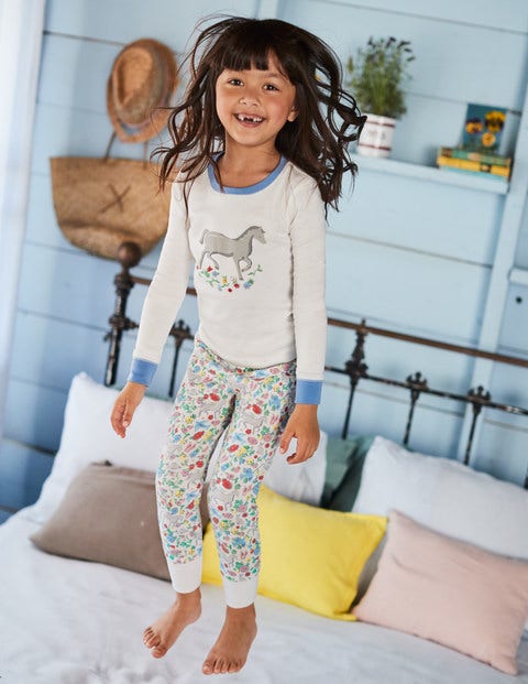 Cosy Long John Pajamas - Multi Wild Ponies Cosy Long John Pajamas - Multi Wild Ponies
