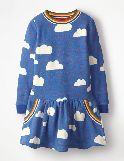 Cosy Sweatshirt Dress - Blue Love Clouds Cosy Sweatshirt Dress - Blue Love Clouds