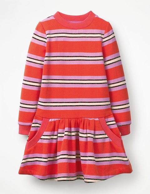 Cosy Sweatshirt Dress - Beam/Lilac Pink Sparkle Stripe Cosy Sweatshirt Dress - Beam/Lilac Pink Sparkle Stripe