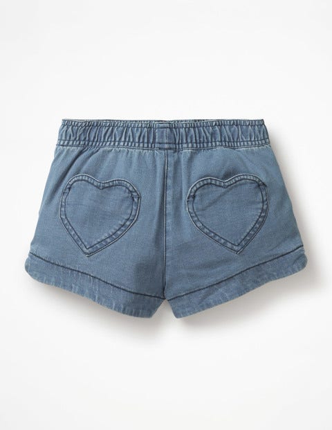 Heart Pocket Shorts - Denim Blue Heart Pocket Shorts - Denim Blue