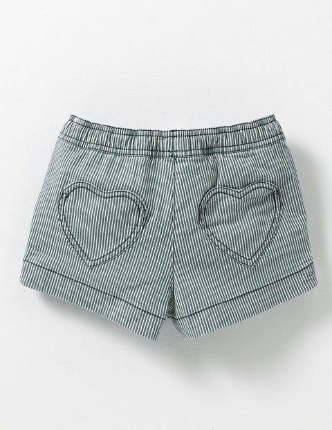 Heart Pocket Shorts - College Blue Stripe Heart Pocket Shorts - College Blue Stripe