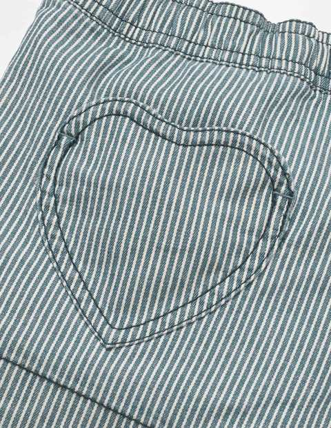 Heart Pocket Shorts - College Blue Stripe Heart Pocket Shorts - College Blue Stripe