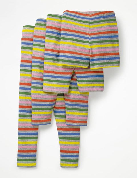 Stripe & Spot Cropped Leggings - Grey Marl Rainbow Stripe & Spot Cropped Leggings - Grey Marl Rainbow