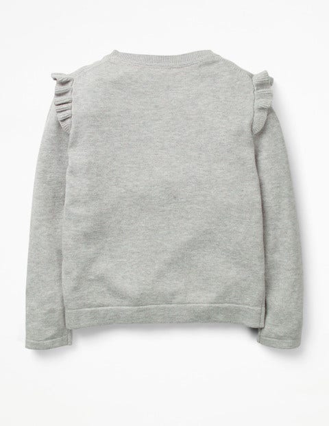 Frilly Cardigan - Silver Marl Frilly Cardigan - Silver Marl