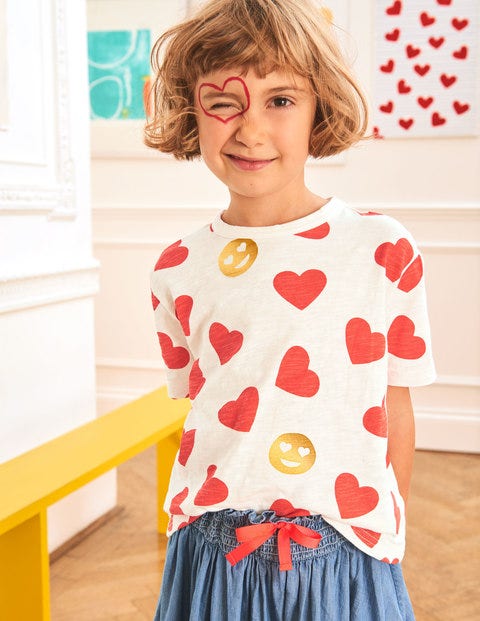 Love T-Shirt - Ivory/Jam Hearts Love T-Shirt - Ivory/Jam Hearts
