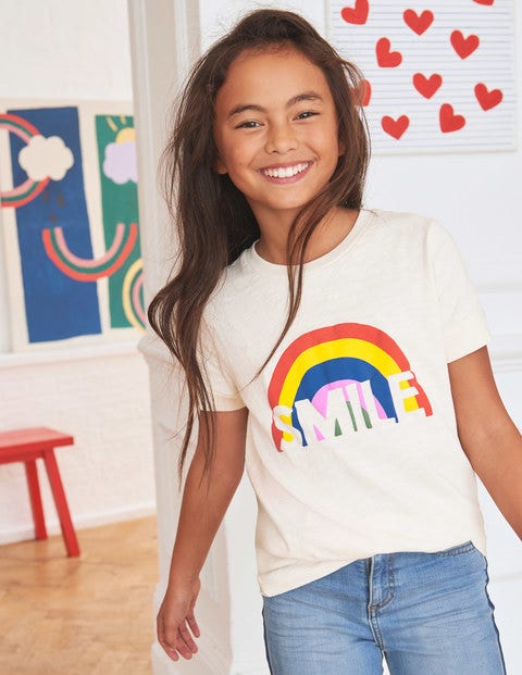 Fun Graphic T-Shirt - Ivory Smile Fun Graphic T-Shirt - Ivory Smile