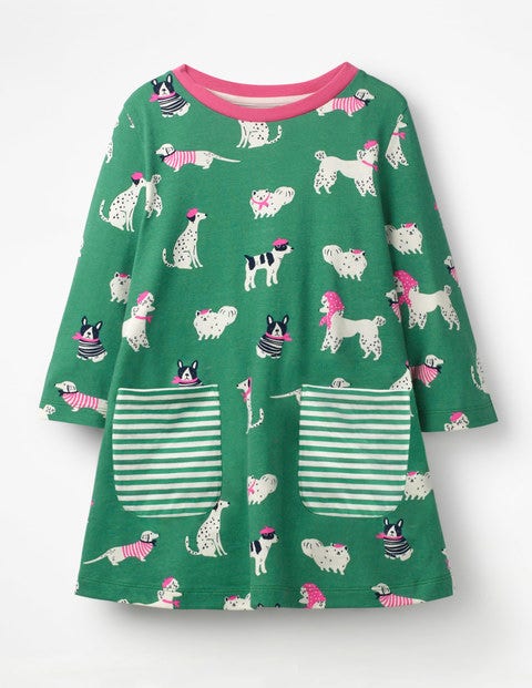 Printed Tunic - Jungle Green Doodle Dogs Printed Tunic - Jungle Green Doodle Dogs