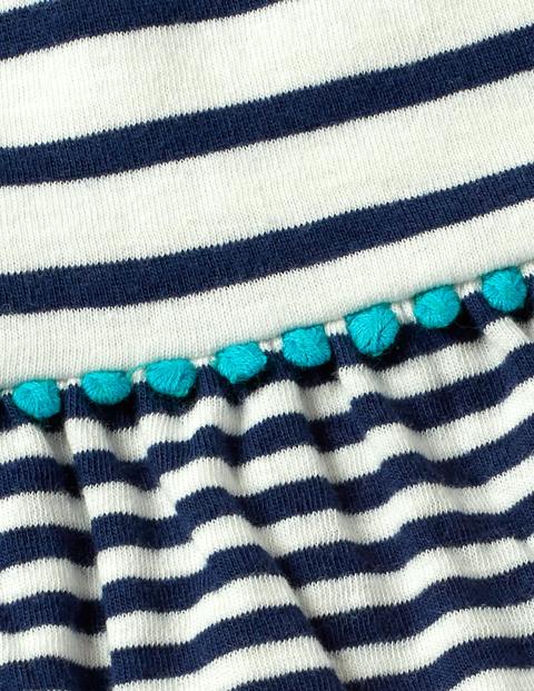 Stripy Longer Length Top - Ivory/College Blue Stripy Longer Length Top - Ivory/College Blue