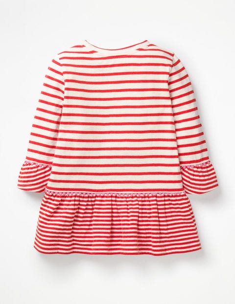Stripy Longer Length Top - Ivory/Beam Red Stripy Longer Length Top - Ivory/Beam Red