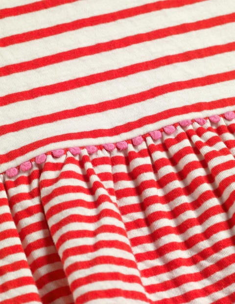 Stripy Longer Length Top - Ivory/Beam Red Stripy Longer Length Top - Ivory/Beam Red